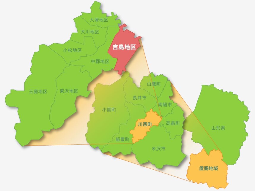 吉島地区の位置