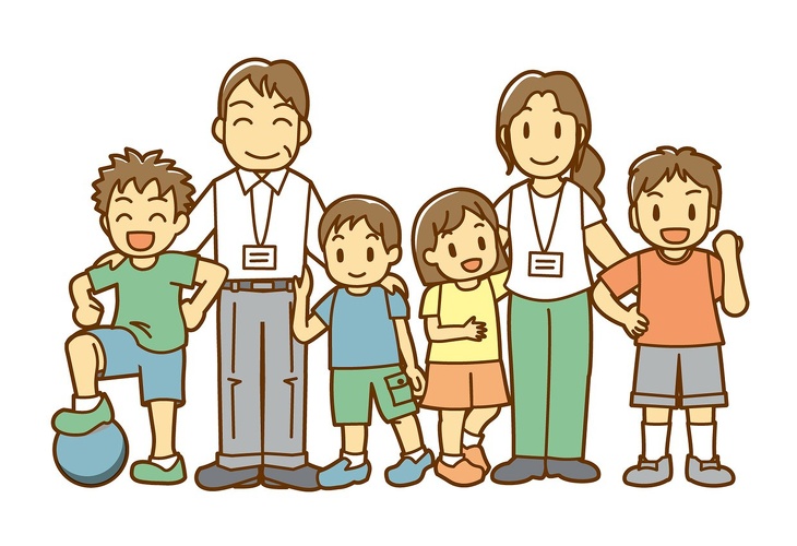 イメージイラスト:児童クラブきらりの児童とスタッフ