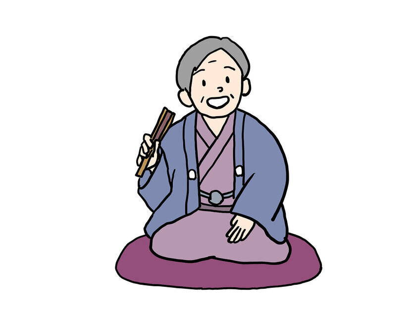 イラスト：落語をしている男性