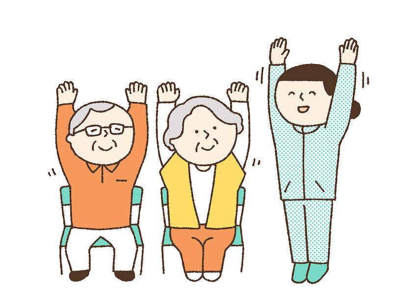 イラスト：体操をしている様子