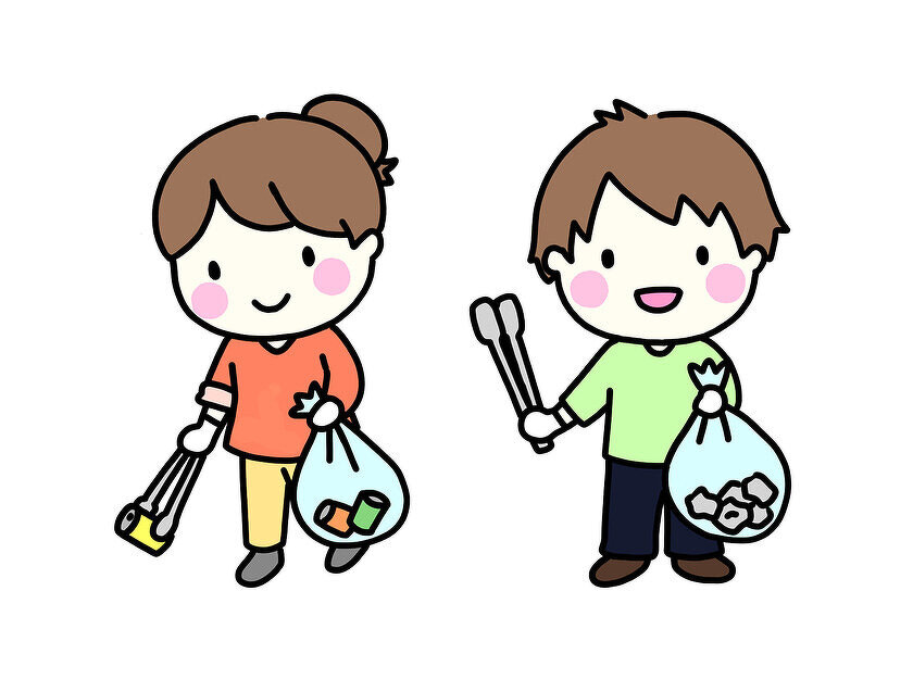 イメージイラスト：ゴミ拾い