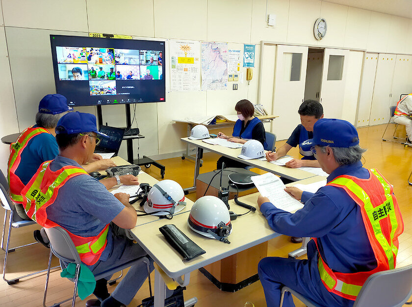 吉島地区総合防災訓練のようす