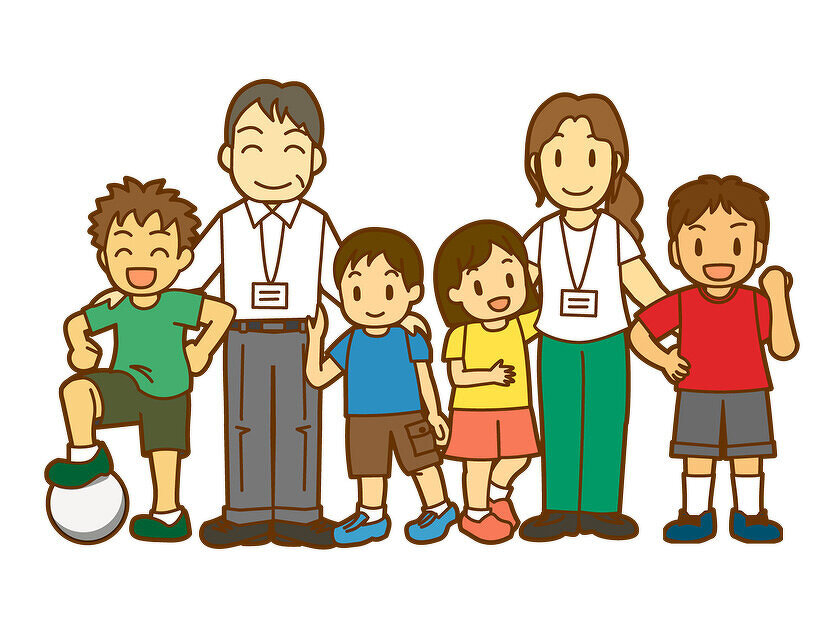 イラスト:児童と指導員