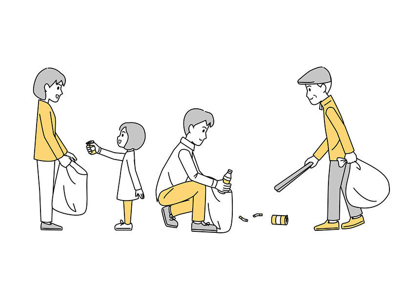 ゴミ拾いのイラスト