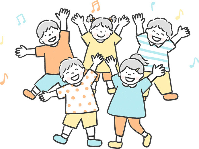 小学生が楽しく遊んでいるイラスト