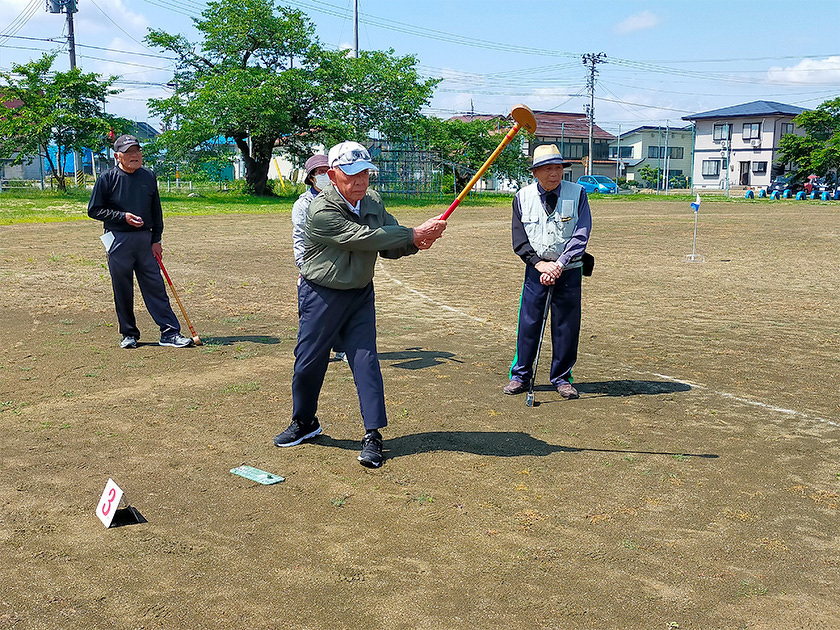 グランドゴルフ：吉島地区シルバー健康レクリエーション大会の様子