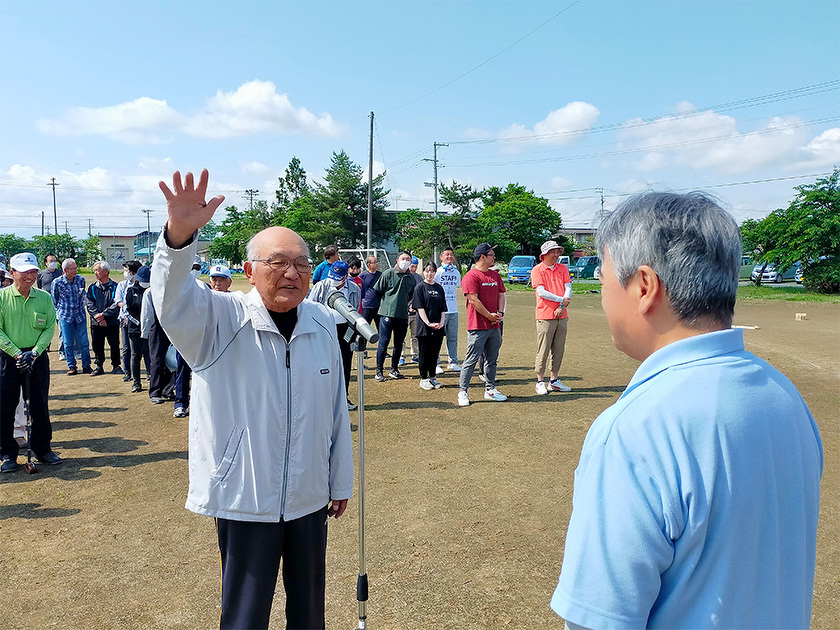 選手宣誓：吉島地区シルバー健康レクリエーション大会の様子