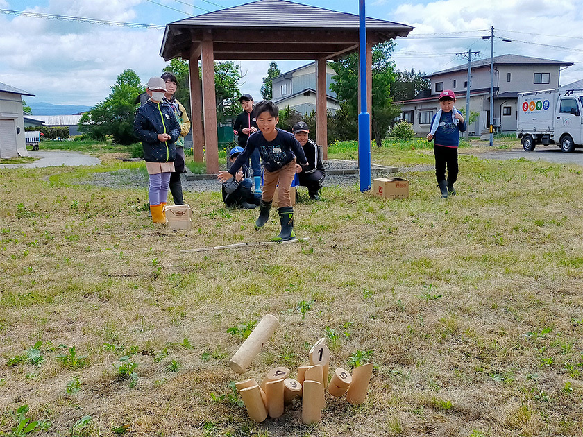 ニュースポーツ「モルック」体験:わんぱくキッズスクール